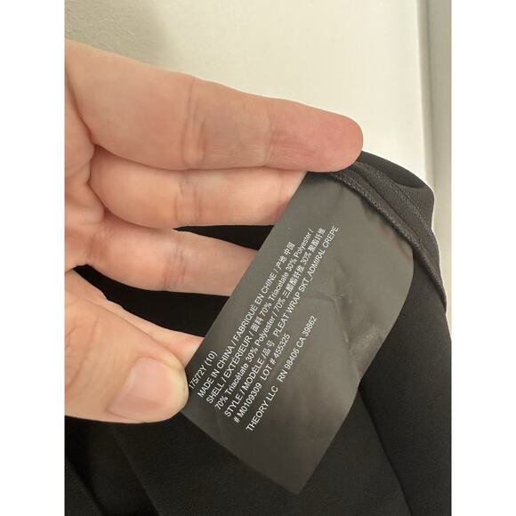 Theory Women’s Black Pleated Admiral Crepe Knee Length Dress Size 10 - Picture 5 of 8